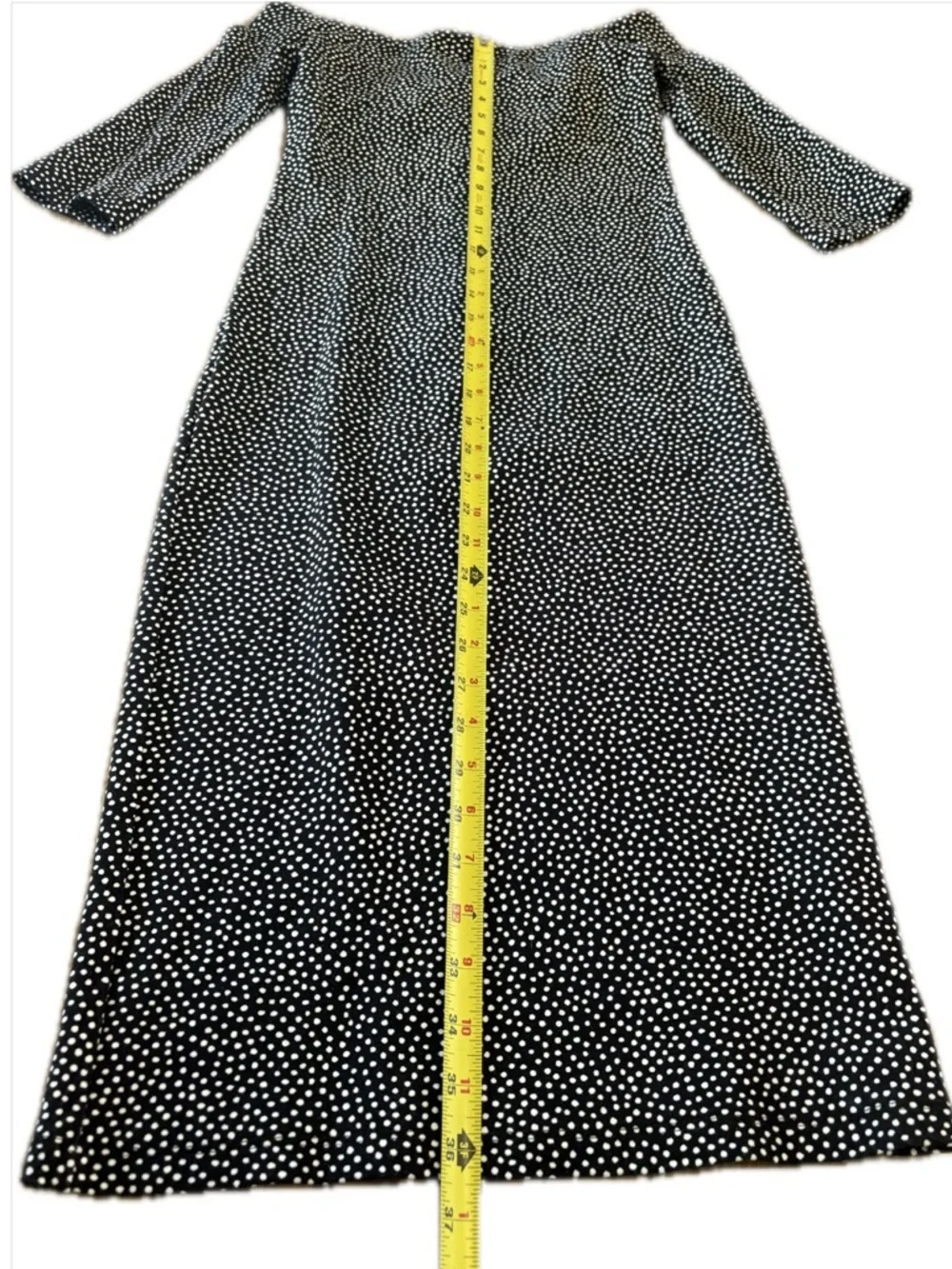 Zara Black and White Polka Dot Off the Shoulder Dress Size Medium NWT - Picture 10 of 12